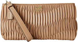COACH Madison Gathered Leather Zip Clutch
