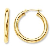 Chamonix Solid 14-Karat Gold 12mm Hoop Earrings - Assorted Finishes