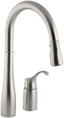 KOHLER K-647-VS Simplice Pull-Down Kitchen Sink Faucet, Vibrant Stainless