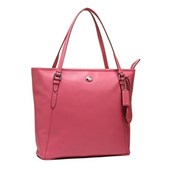Coach Peyton Saffiano Leather Zip Top Tote in Strawberry - Style 27349
