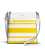 COACH BLEECKER NORTH/SOUTH SWINGPACK IN STRIPED COATED CANVAS