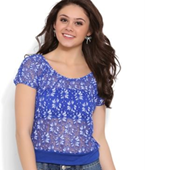 Short Sleeve Lace Top with Banded Bottom - Clearance
