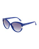 Michael Kors Rhinestone Angelica Cat-Eye Sunglasses, Amber Royal Blue