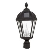 Royal 20.5 in. Outdoor Black 5 LED Solar Lamp with 3 in. Fitter Mount