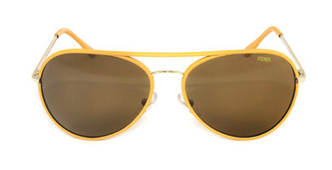 Fendi 57mm Leather Aviator Sunglasses