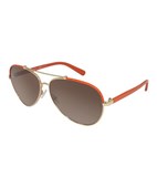 Goldtone & Orange Snakeskin Aviator Sunglasses