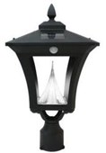 Outdoor Black Solar Post Light with Motion Sensor and 3 Mounting Options