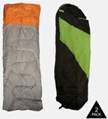 2-Pack Sleeping Bag in Traditional or Mummy Style