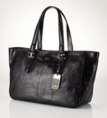 Croc-Embossed Leather Tote