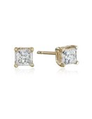10k Gold Princess-Cut Diamond Stud Earrings (1/2 cttw, J-K Color, I2-I3 Clarity)