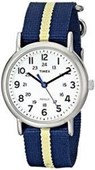 Timex Unisex T2P1429J "Weekender" Watch with Navy and Yellow Nylon Band