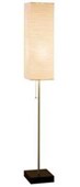 60 in. Brushed Nickel Floor Lamp with Paper Shade and Decorative Faux Wood Base