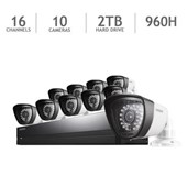 Samung 16 Channel 960H Security System with 2TB HD and 10 720TVL Cameras